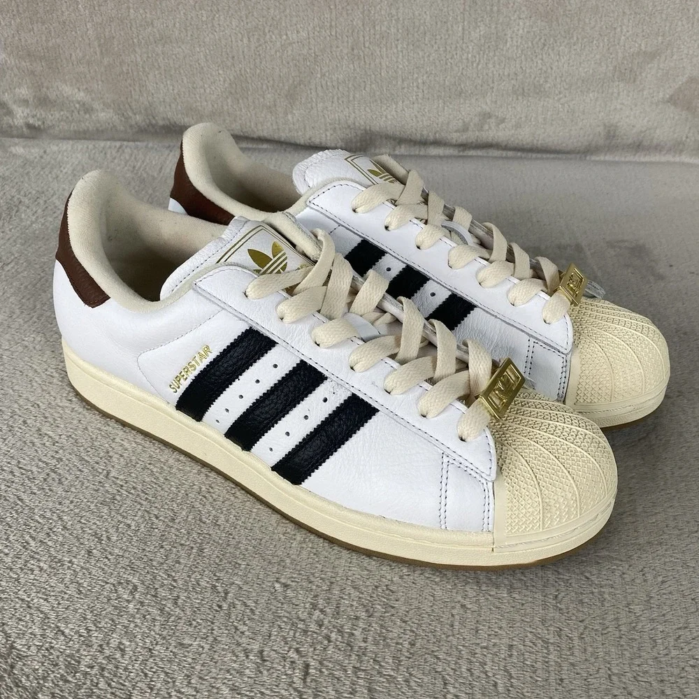 adidas Superstar 2 E Mens Shoes Size 12 White Black Cream Leather Tennis KK1963